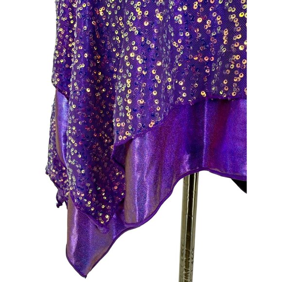 NWT Dolls Kill Purple Fairy Sequin Corset Mini Dress Wings Garters Costume Rave - Picture 12 of 16